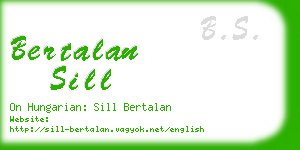 bertalan sill business card